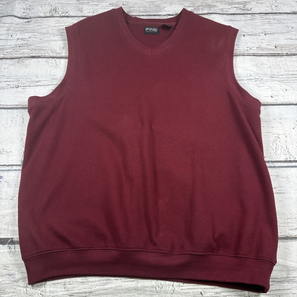 Ping Collection Men's L Maroon Golf Vest Pullover